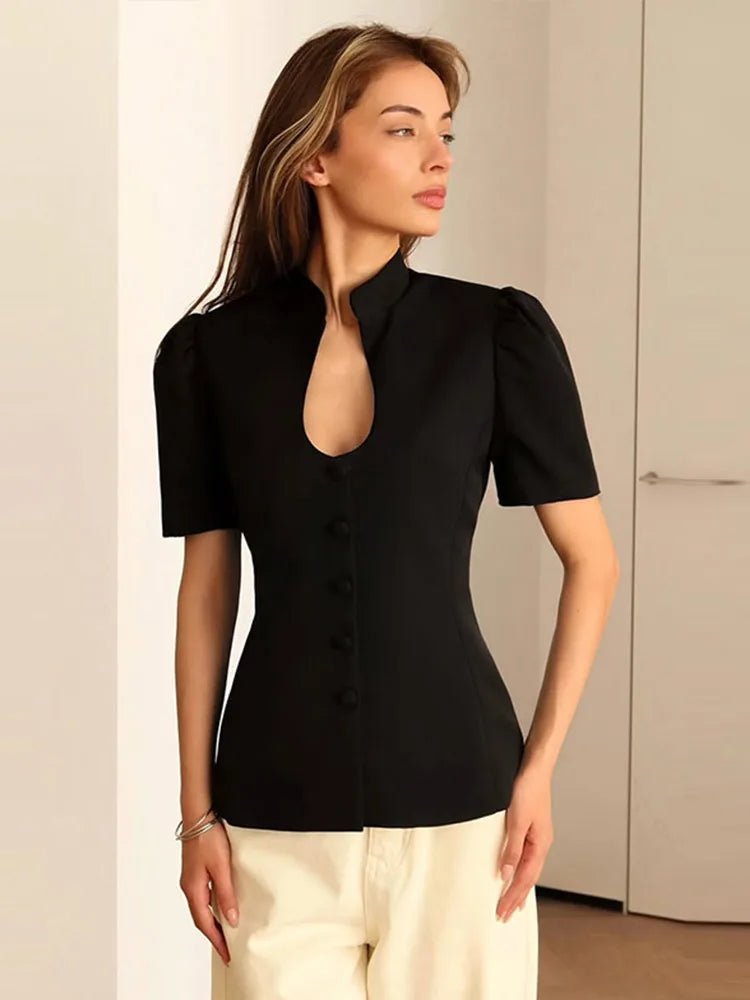Top Collette con cuello alto