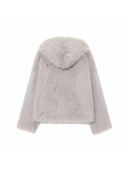 Chaqueta con capucha de piel sintética Dana