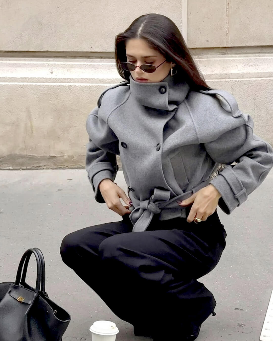 Gabardina Corta de Cuello Alto Debbie