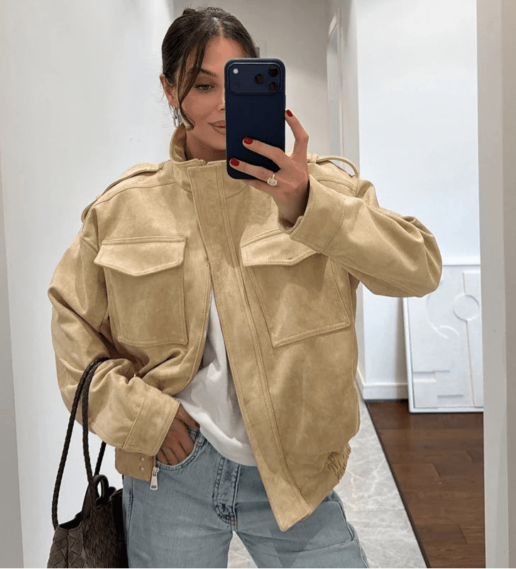 Cazadora Elyssa bomber de ante sintético