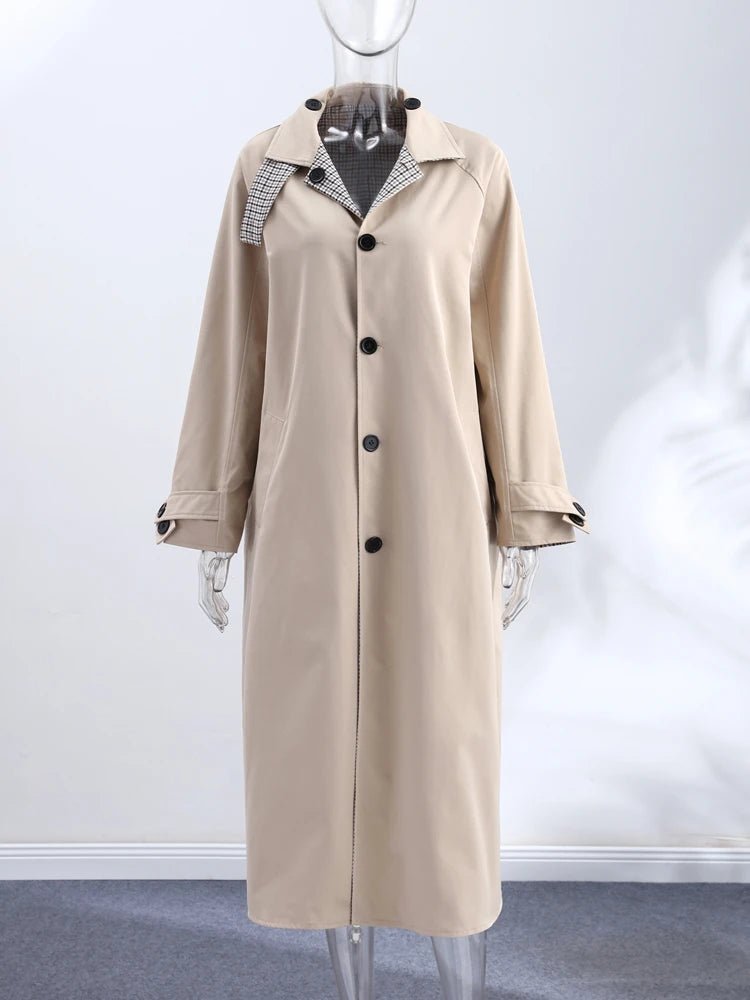 Abrigo largo Florence reversible de cuadros