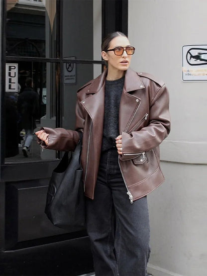 Chaqueta Jackie con cremallera y solapa