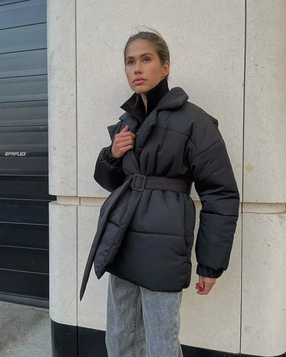 Chaqueta acolchada con cinturón Jaime