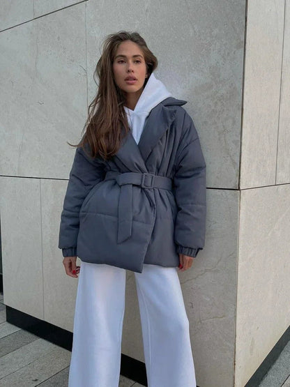 Chaqueta acolchada con cinturón Jaime