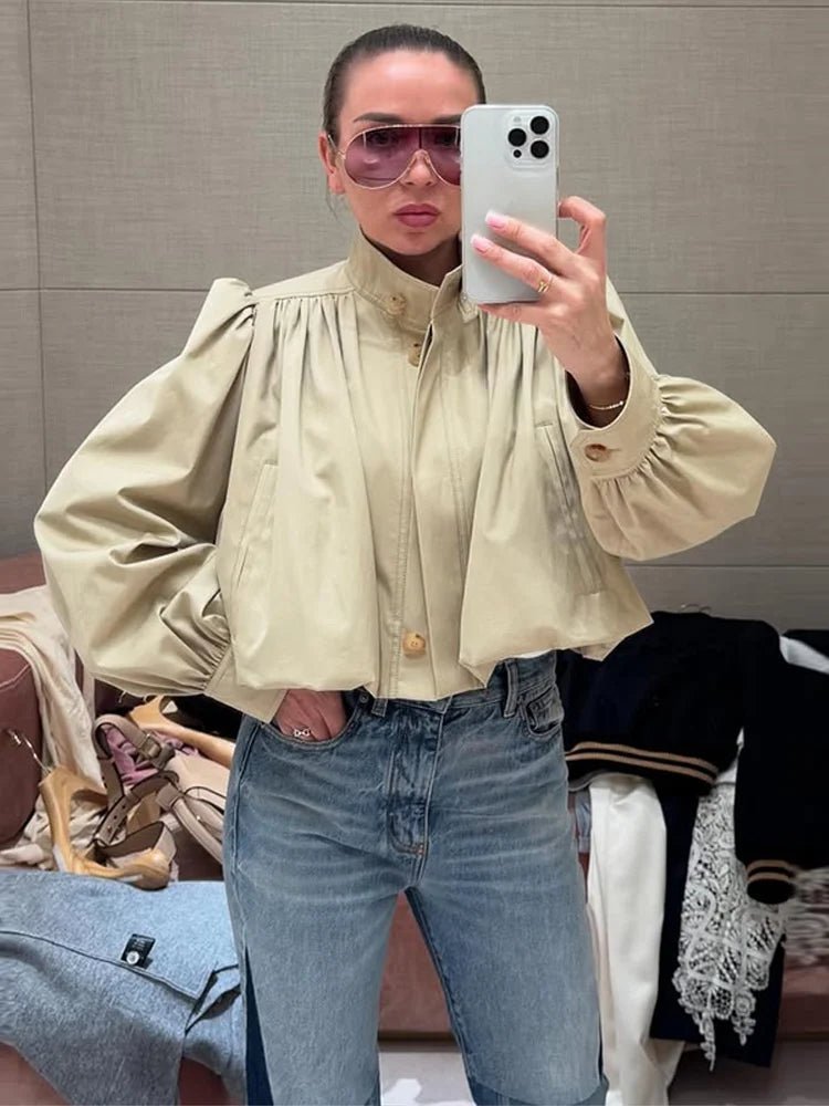 Chaqueta Jenna de corte holgado con pliegues