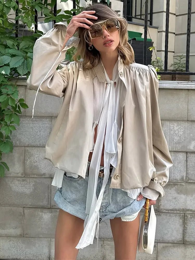 Chaqueta Jenna de corte holgado con pliegues