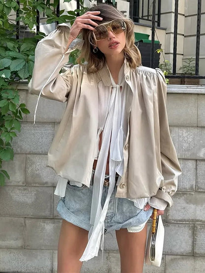 Chaqueta Jenna de corte holgado con pliegues