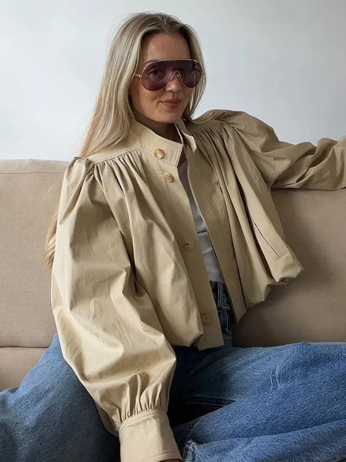 Chaqueta Jenna de corte holgado con pliegues
