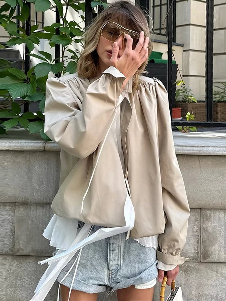 Chaqueta Jenna de corte holgado con pliegues