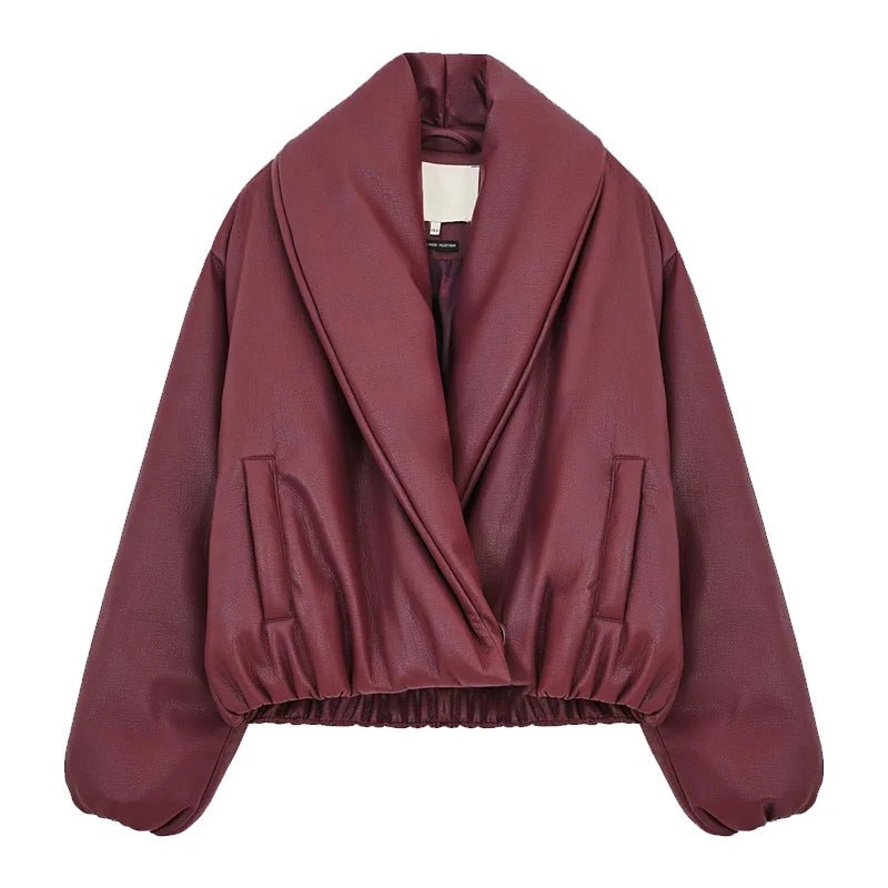 Chaqueta de cuero sintético con solapa Lara