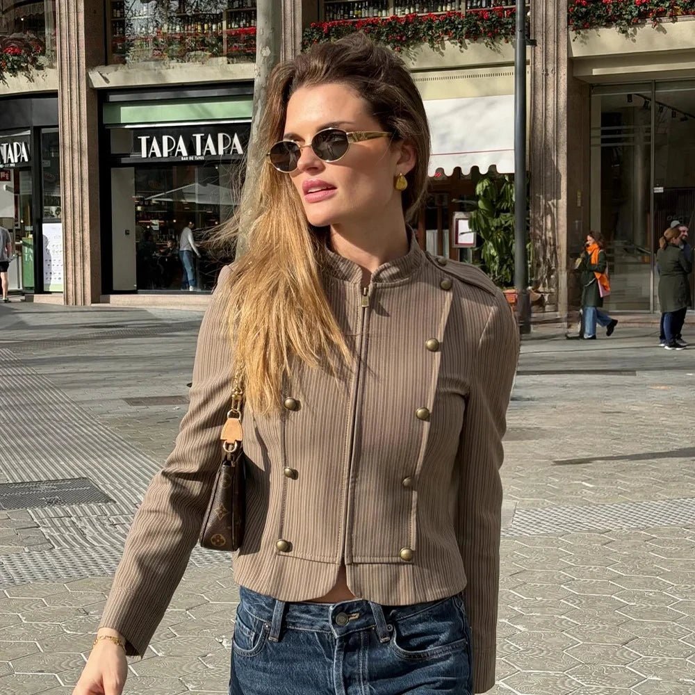Blazer Mara de rayas con cremallera