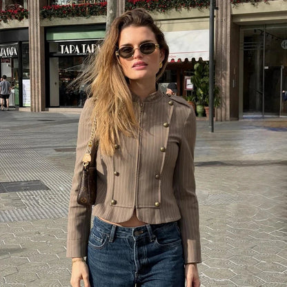 Blazer Mara de rayas con cremallera