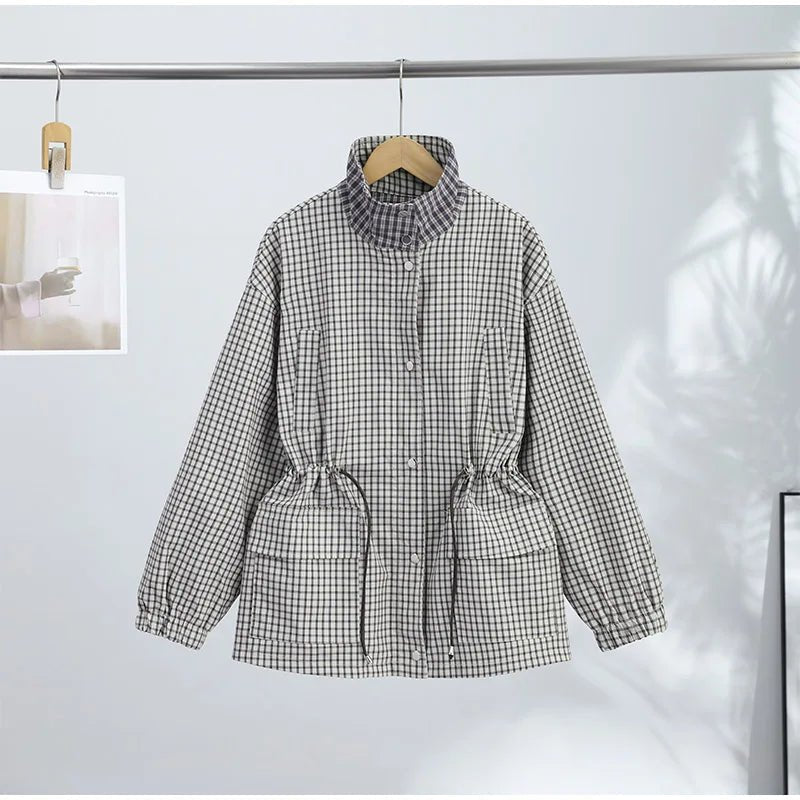 Chaqueta con cremallera a cuadros Marnie