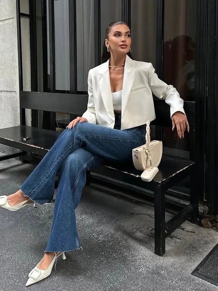 Chaqueta Olga corta de traje acolchada