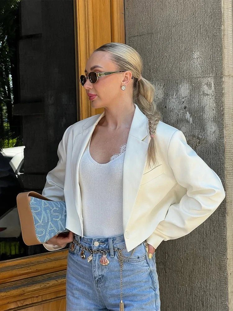 Chaqueta Olga corta de traje acolchada