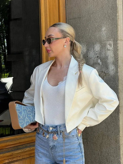 Chaqueta Olga corta de traje acolchada