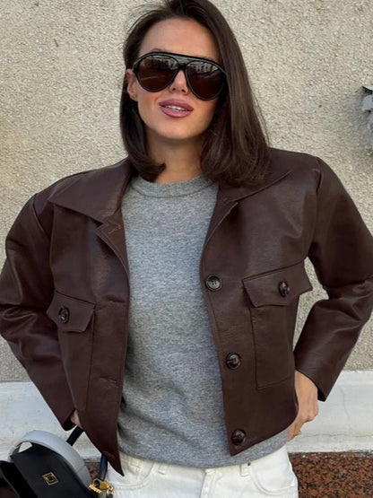 Chaqueta corta Rachelle de polipiel