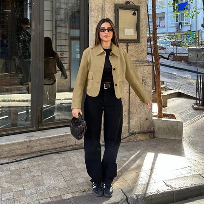 Chaqueta Sandy de ante sintético con cuello