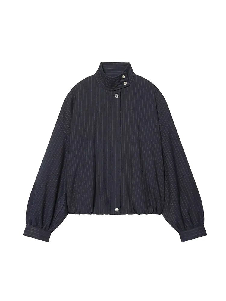 Chaqueta Saskia de rayas con cuello alto