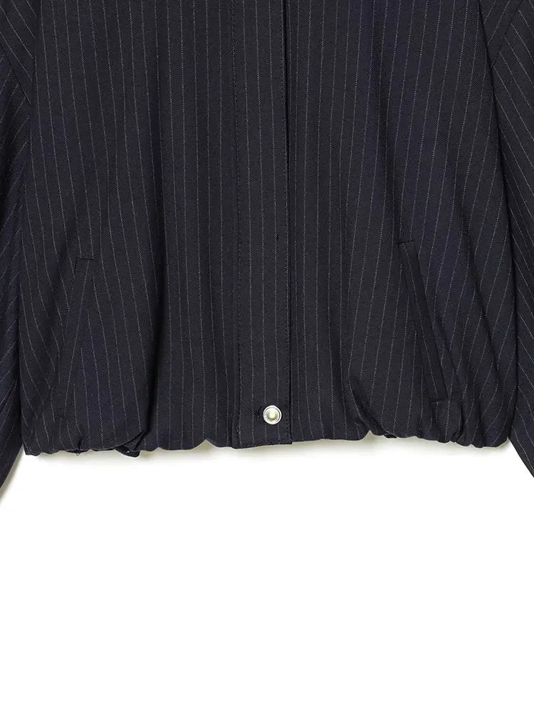 Chaqueta Saskia de rayas con cuello alto