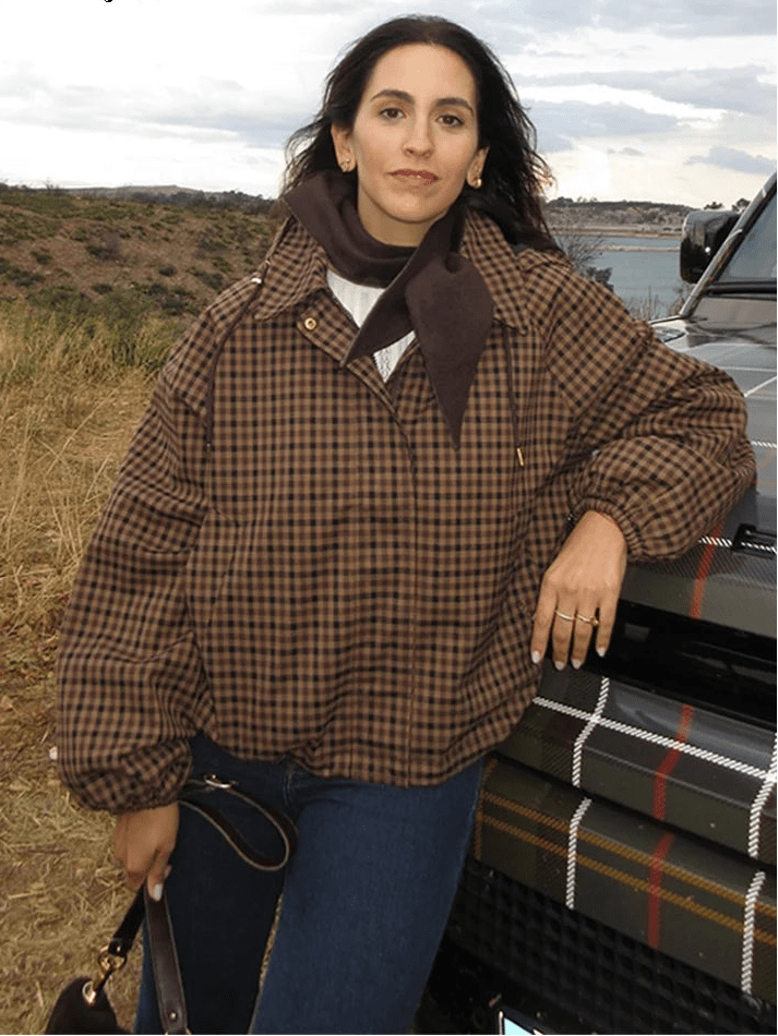 Chaqueta Camisa de Cuadros con Capucha Shirley
