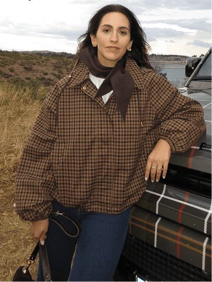 Chaqueta Camisa de Cuadros con Capucha Shirley