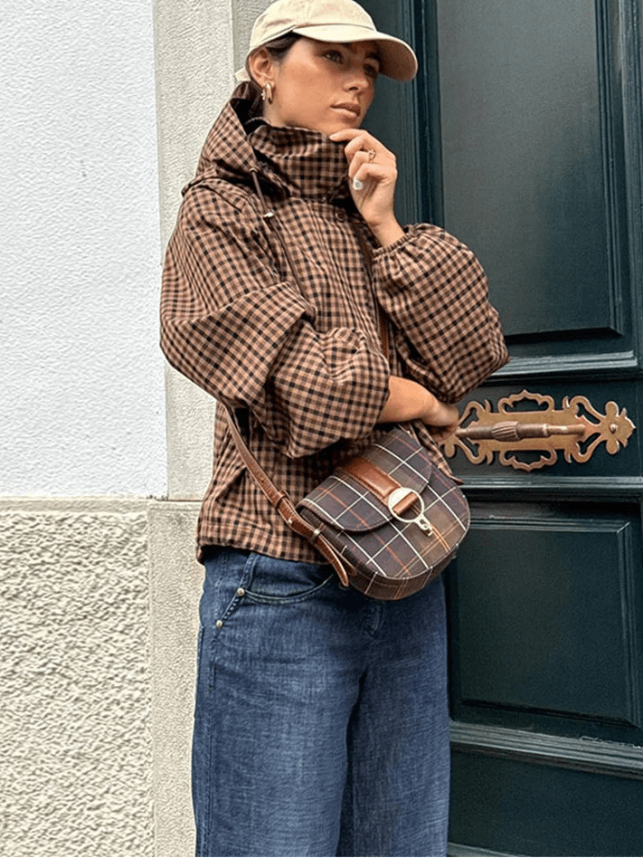 Chaqueta Camisa de Cuadros con Capucha Shirley