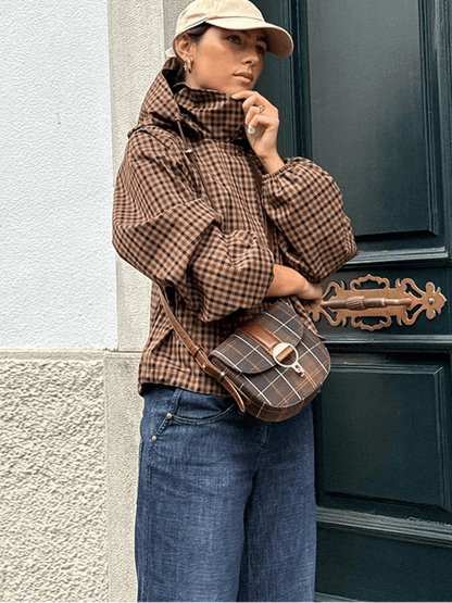 Chaqueta Camisa de Cuadros con Capucha Shirley