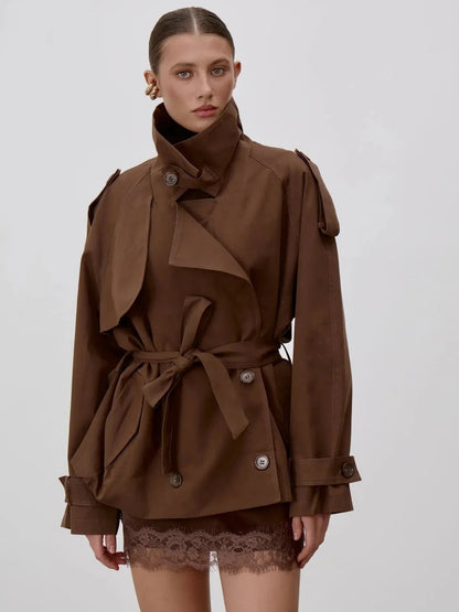 Gabardina de Cuello Alto con Cordones Sonia