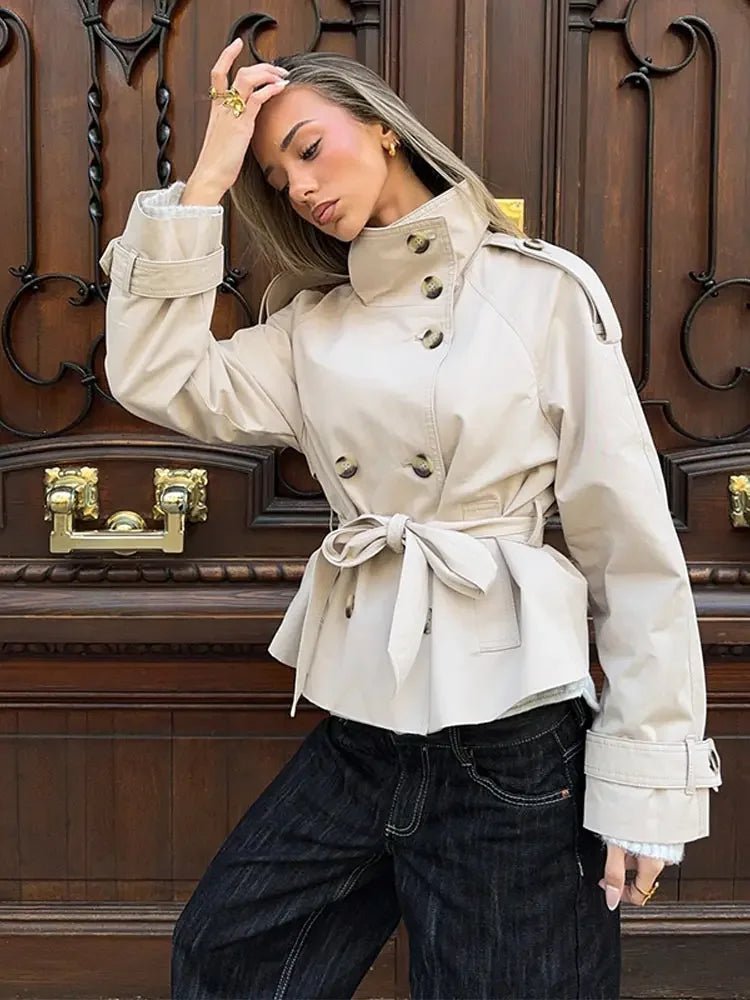 Gabardina Corta con Cinturón Thea