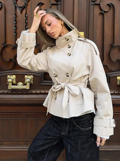 Gabardina Corta con Cinturón Thea