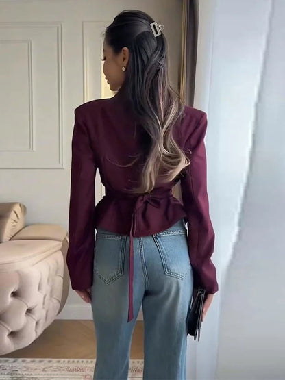 Blazer Entallado con Hombros Marcados Tricia