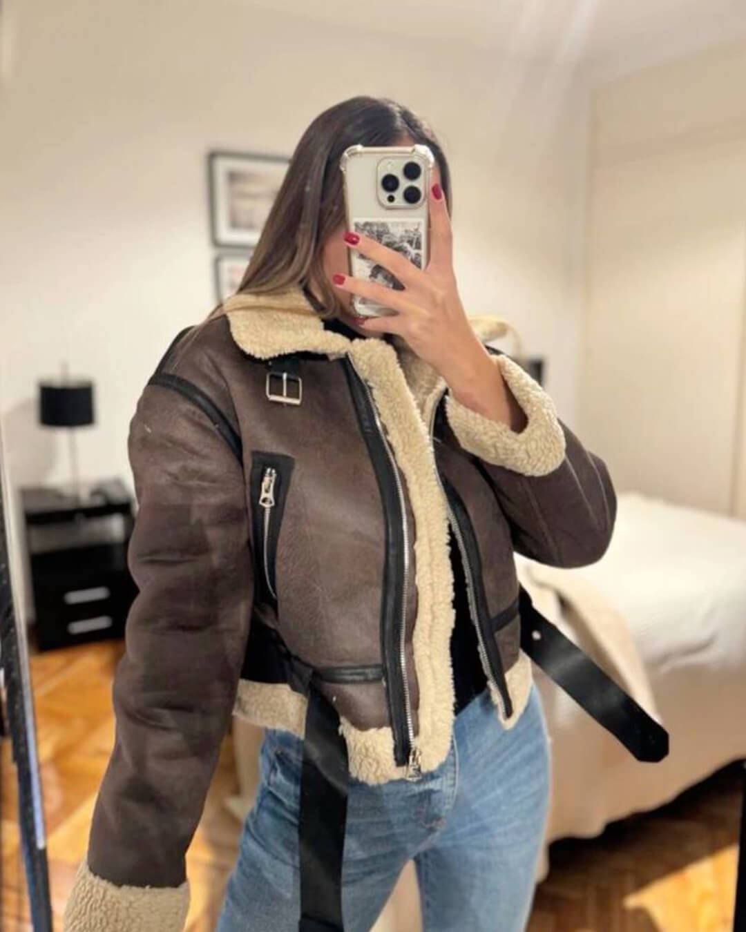 Chaqueta de piel sintética Elora
