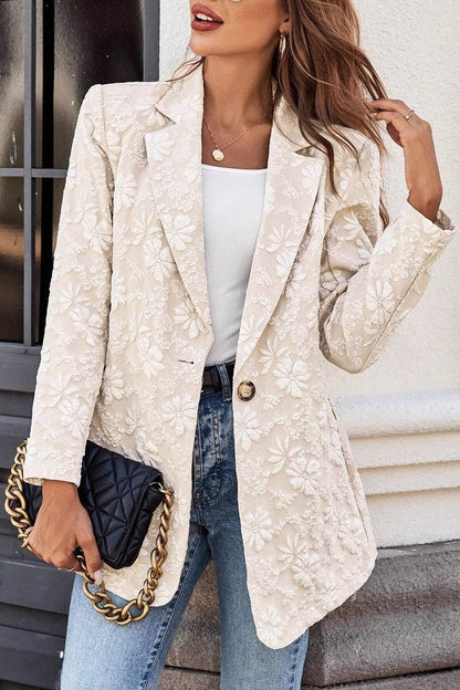 Blazer jacquard Nadia de un botón