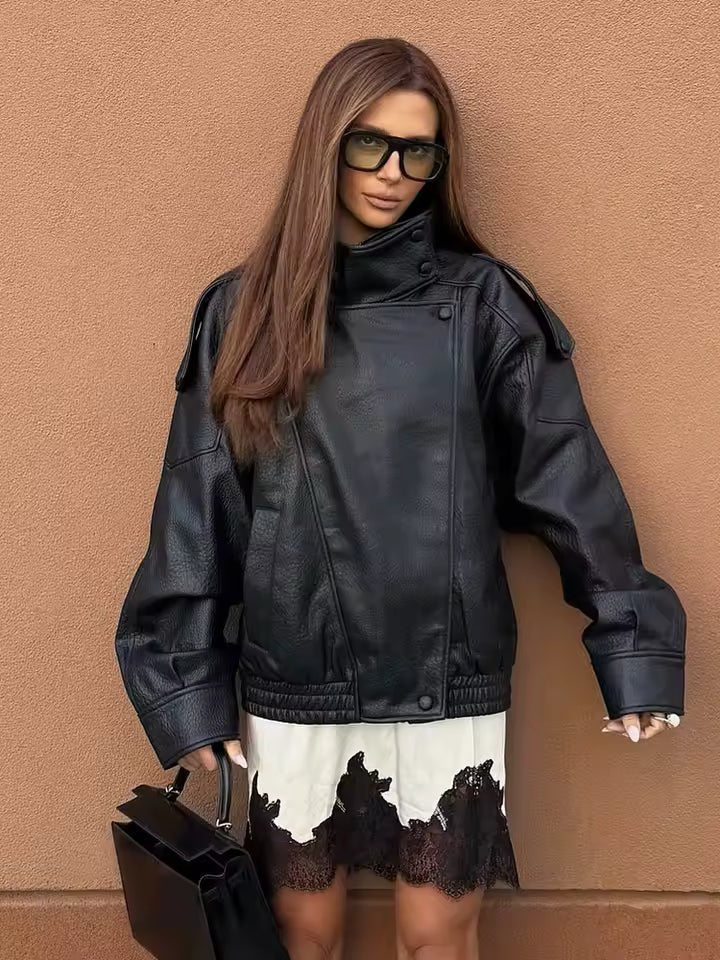 Elena Asymmetric Button Pocket Jacket
