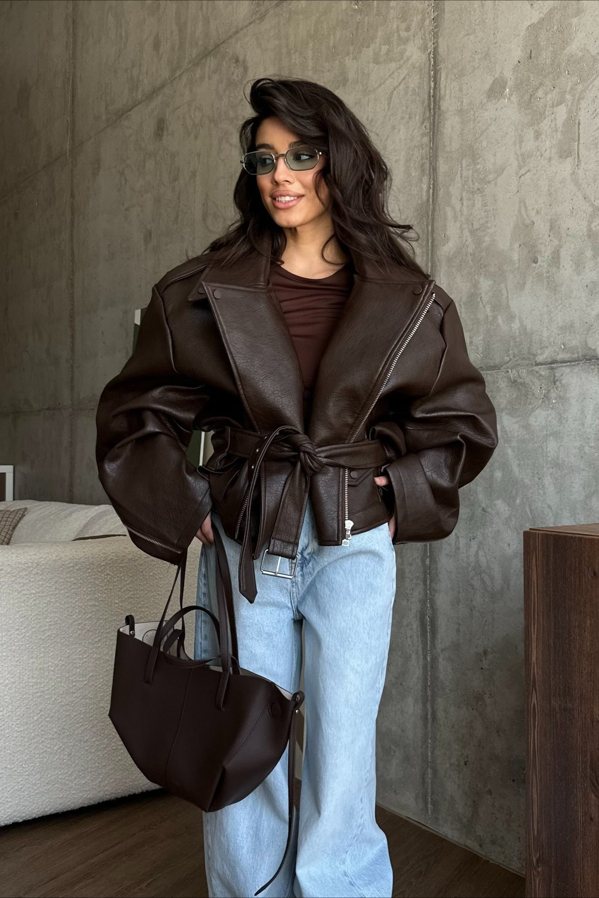 Chaqueta de cuero vegano Evita