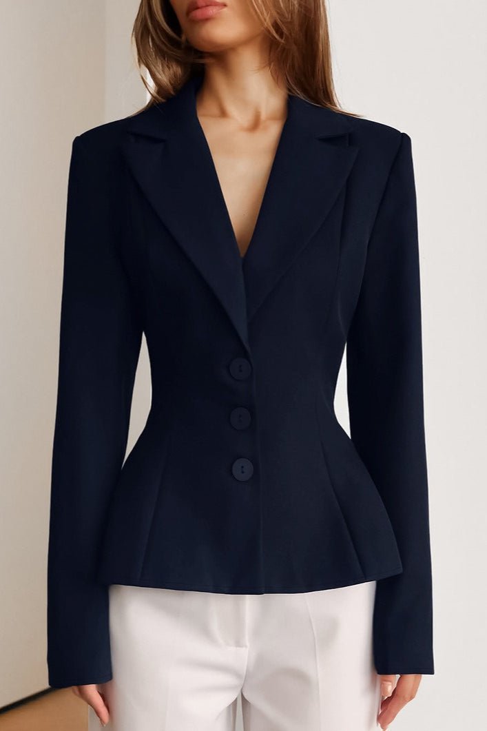 Blazer entallado Valerie con hombreras y cuello en V