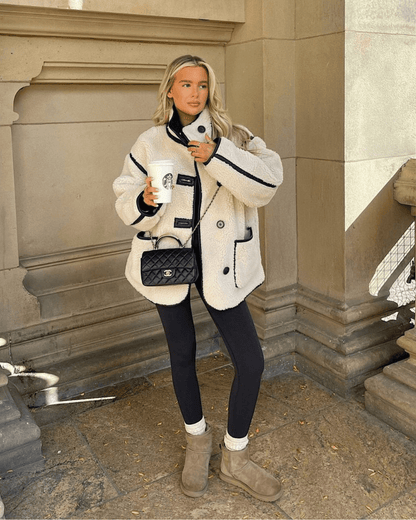 Chaqueta Sherpa con cuello embudo Adela