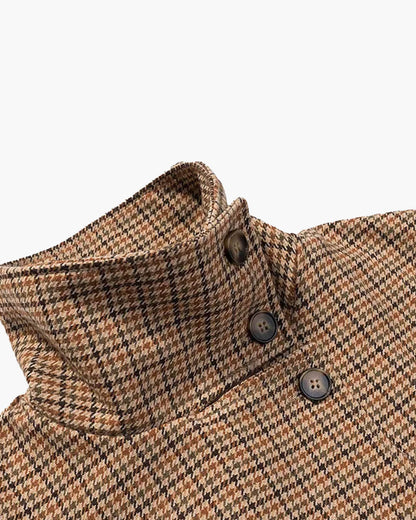 Chaqueta corta Ava con cuello embudo y pata de gallo
