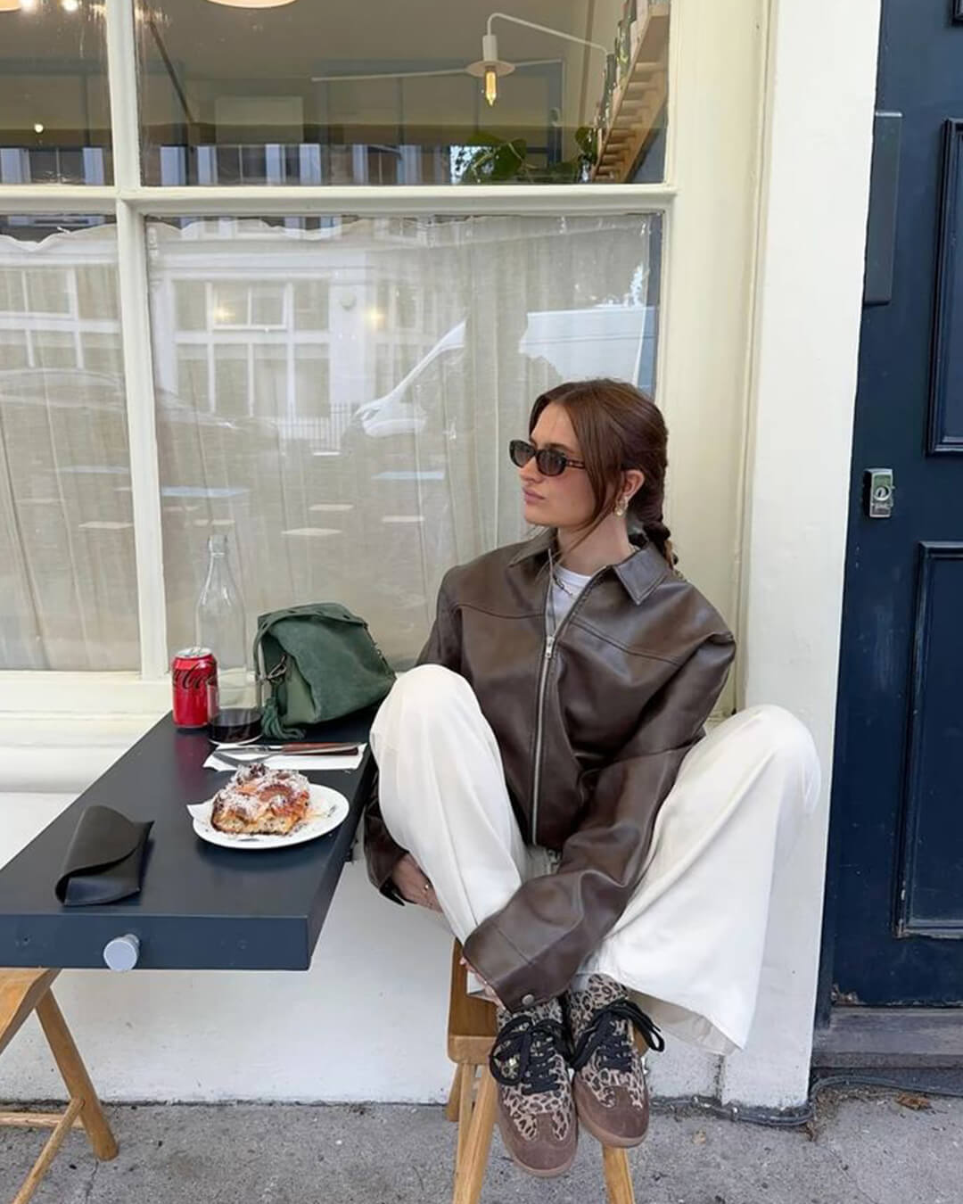 Chaqueta Carine de Cuero sintético Estilo Moto