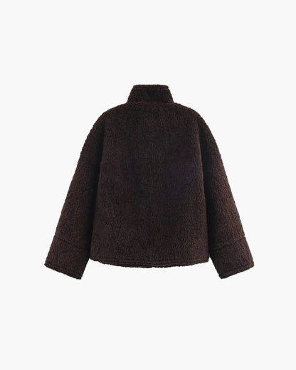 Chaqueta Carol de piel sintética con cuello alto