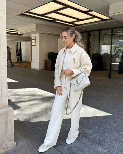 Chaqueta Ciara de bouclé con cuello
