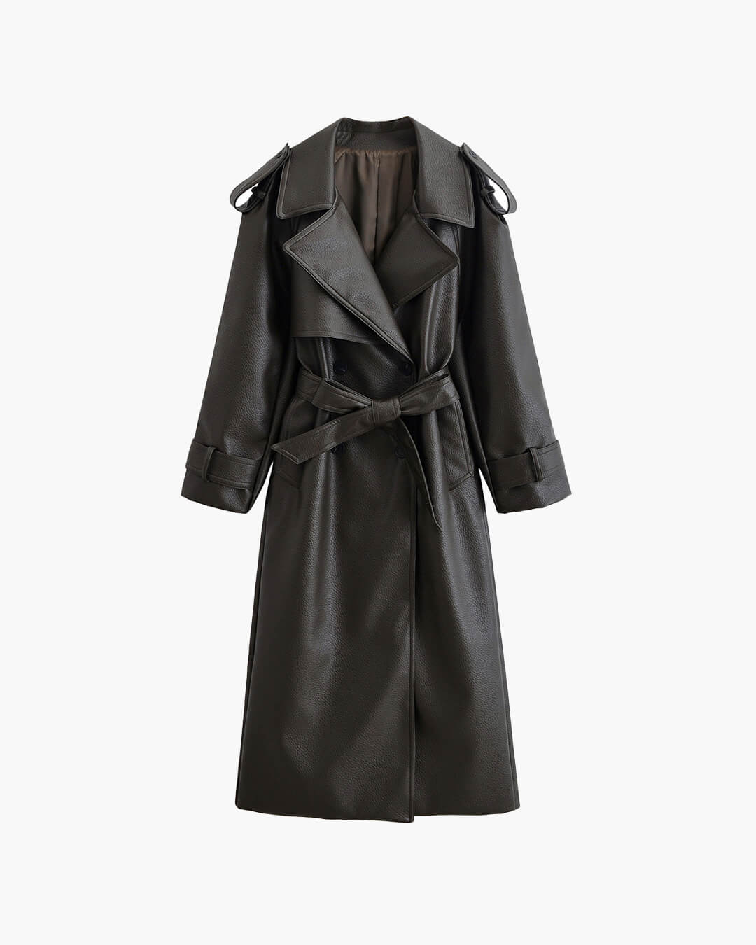 Chaqueta larga de cuero sintético Danica