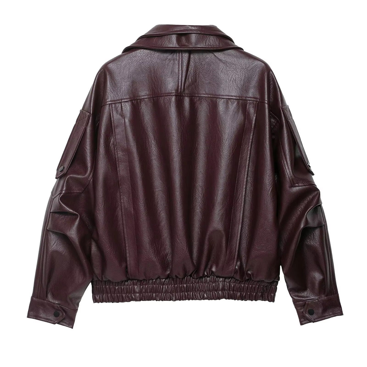 Chaqueta de cuero sintético asimétrica Carla