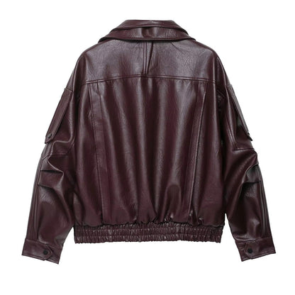 Chaqueta de cuero sintético asimétrica Carla