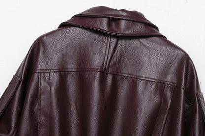 Chaqueta de cuero sintético asimétrica Carla
