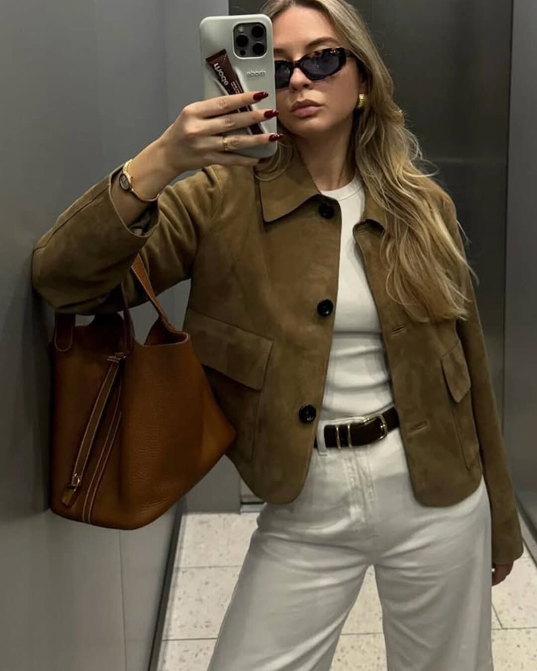 Chaqueta de ante sintético Elara
