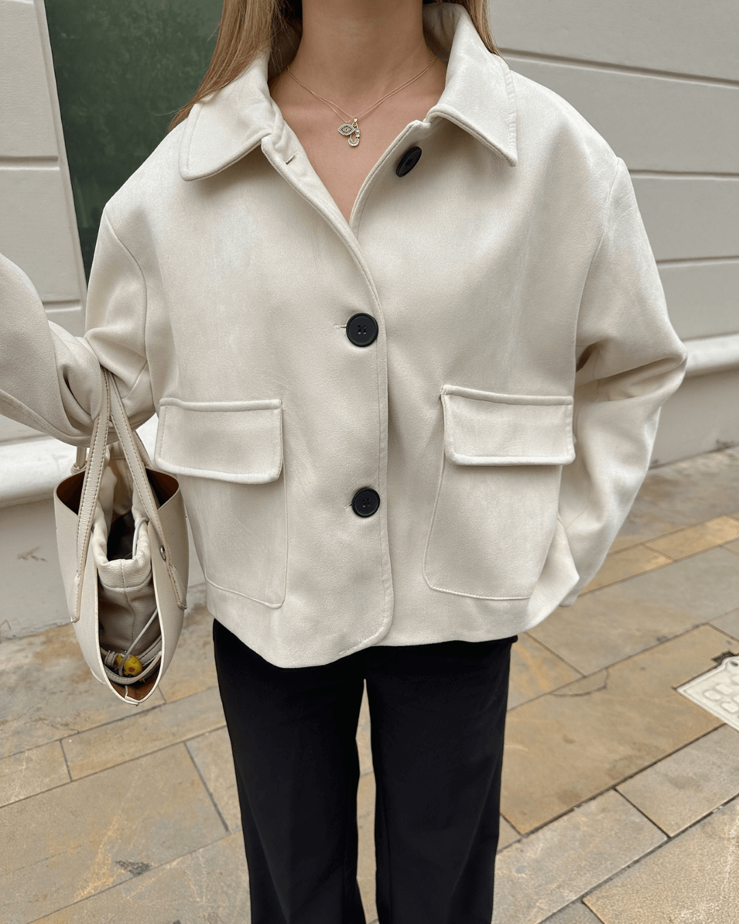 Chaqueta de ante sintético Elara
