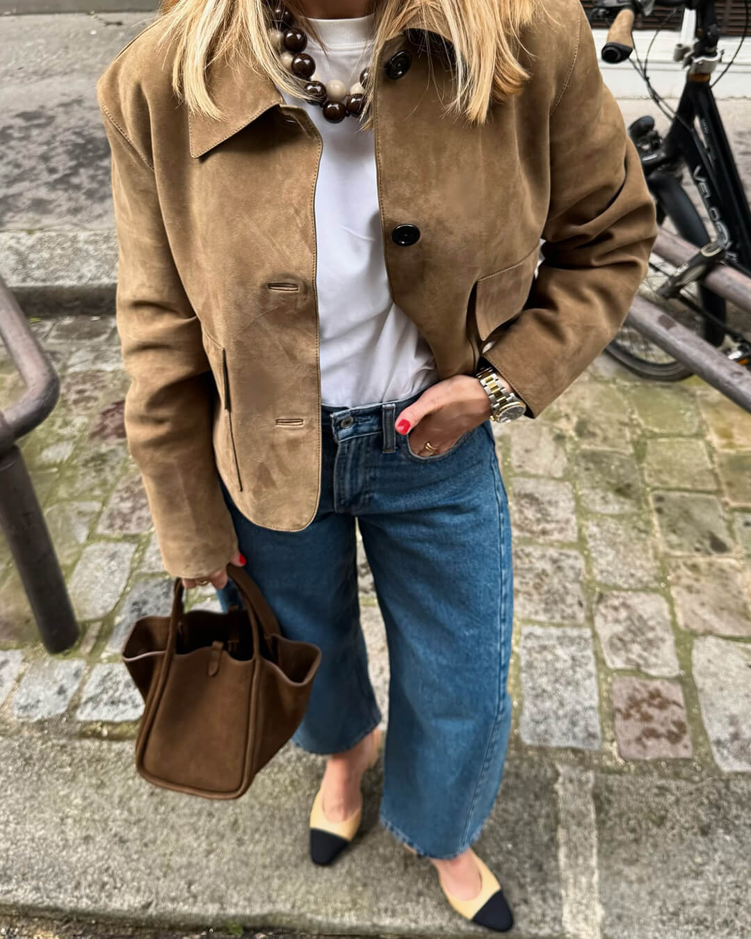 Chaqueta de ante sintético Elara