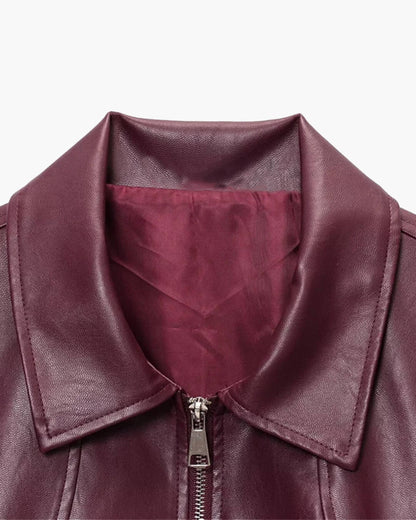 Chaqueta Erika de Cuero sintético con Cremallera